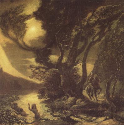 Albert Pinkham Ryder Siegfried and the Rhine Maidens (mk19) France oil painting art